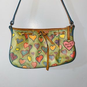 EUC Small Dooney & Bourke Purse - Spring Green with Hearts